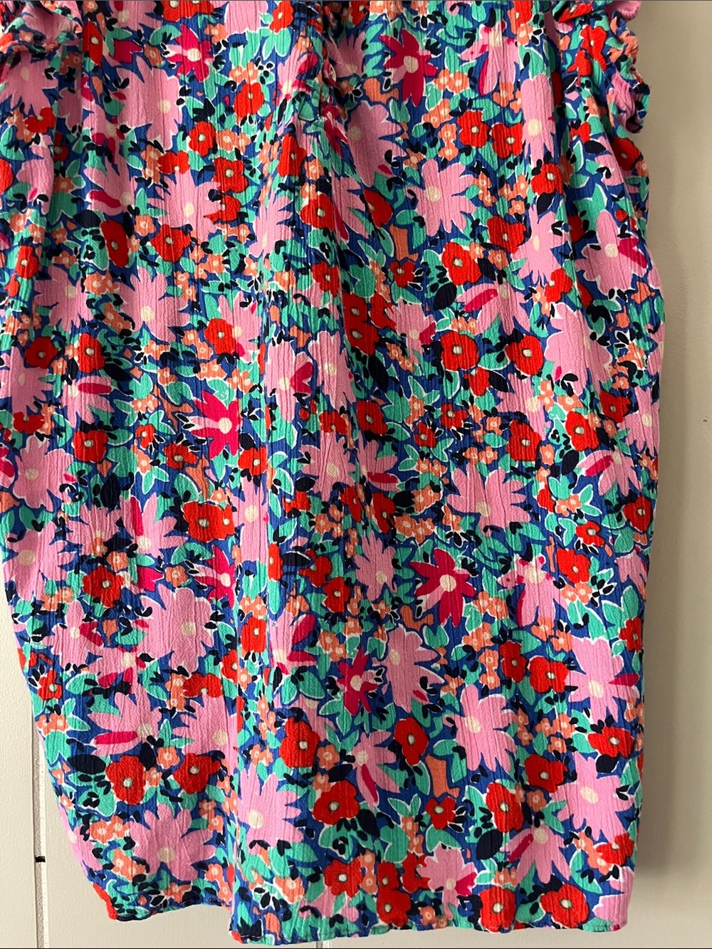 LOFT Pink Floral Ruffle Cap-Sleeve Blouse - Picture 6 of 7